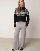j&x Cardigan din lână bumbac și model norvegian Raegata Negru