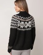 j&x Cardigan din lână bumbac și model norvegian Raegata Negru