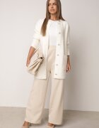j&x Cardigan din lână croială lungă cu buzunare și nasturi decorativi Opejta Bej deschis