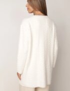 j&x Cardigan din lână croială lungă cu buzunare și nasturi decorativi Opejta Bej deschis