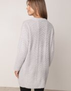 j&x Cardigan din lână croială lungă cu buzunare și nasturi decorativi Opejta Gri deschis