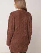 j&x Cardigan din lână croială lungă cu buzunare și nasturi decorativi Opejta Maro