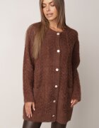 j&x Cardigan din lână croială lungă cu buzunare și nasturi decorativi Opejta Maro