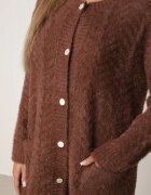j&x Cardigan din lână croială lungă cu buzunare și nasturi decorativi Opejta Maro