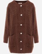 j&x Cardigan din lână croială lungă cu buzunare și nasturi decorativi Opejta Maro
