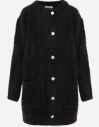j&x Cardigan din lână croială lungă cu buzunare și nasturi decorativi Opejta Negru