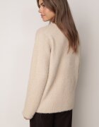 j&x Cardigan elegant cu fermoar din tricot pufos cu lână și bumbac bretele scurte Bej