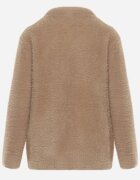 j&x Cardigan elegant cu fermoar din tricot pufos cu lână și bumbac bretele scurte Bej închis