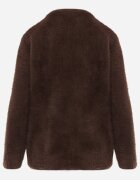 j&x Cardigan elegant cu fermoar din tricot pufos cu lână și bumbac bretele scurte Maro