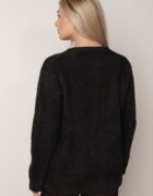 j&x Cardigan elegant cu fermoar din tricot pufos cu lână și bumbac bretele scurte Negru