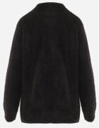 j&x Cardigan elegant cu fermoar din tricot pufos cu lână și bumbac bretele scurte Negru