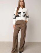 j&x Cardigan elegant cu lână în dungi Werise Bej deschis