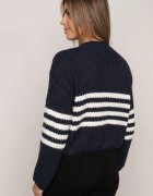 j&x Cardigan elegant cu lână în dungi Werise Bleumarin