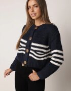 j&x Cardigan elegant cu lână în dungi Werise Bleumarin