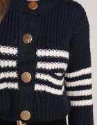j&x Cardigan elegant cu lână în dungi Werise Bleumarin