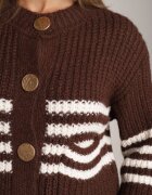 j&x Cardigan elegant cu lână în dungi Werise Maro