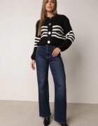 j&x Cardigan elegant cu lână în dungi Werise Negru