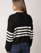 j&x Cardigan elegant cu lână în dungi Werise Negru