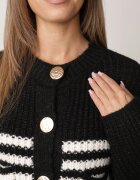 j&x Cardigan elegant cu lână în dungi Werise Negru