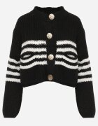j&x Cardigan elegant cu lână în dungi Werise Negru