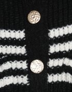 j&x Cardigan elegant cu lână în dungi Werise Negru
