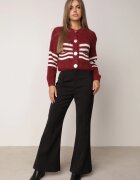 j&x Cardigan elegant cu lână în dungi Werise Roșu