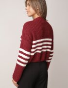 j&x Cardigan elegant cu lână în dungi Werise Roșu