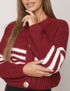 j&x Cardigan elegant cu lână în dungi Werise Roșu