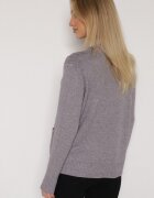 j&x Cardigan Gri din bumbac decorat cu model împletit și buzunare Mevesava