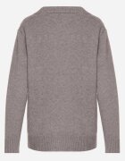 j&x Cardigan Gri din bumbac decorat cu model împletit și buzunare Mevesava