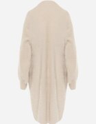 j&x Cardigan lung cu bumbac și lână fără închidere Junibe Bej