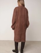 j&x Cardigan lung cu bumbac și lână fără închidere Junibe Maro