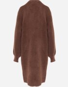 j&x Cardigan lung cu bumbac și lână fără închidere Junibe Maro