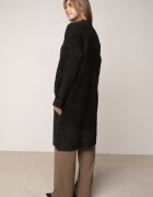 j&x Cardigan lung cu bumbac și lână fără închidere Junibe Negru