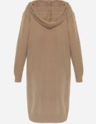 j&x Cardigan lung descheiat cu lână și cu glugă Ciliafa Bej