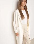 j&x Cardigan lung descheiat cu lână și cu glugă Ciliafa Bej deschis
