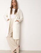 j&x Cardigan lung descheiat cu lână și cu glugă Ciliafa Bej deschis