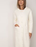 j&x Cardigan lung descheiat cu lână și cu glugă Ciliafa Bej deschis