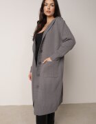j&x Cardigan lung descheiat cu lână și cu glugă Ciliafa Gri