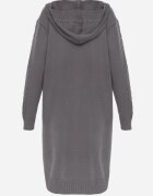 j&x Cardigan lung descheiat cu lână și cu glugă Ciliafa Gri