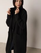j&x Cardigan lung descheiat cu lână și cu glugă Ciliafa Negru