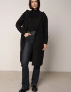 j&x Cardigan lung descheiat cu lână și cu glugă Ciliafa Negru
