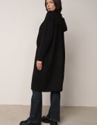 j&x Cardigan lung descheiat cu lână și cu glugă Ciliafa Negru