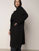 j&x Cardigan lung descheiat cu lână și cu glugă Ciliafa Negru