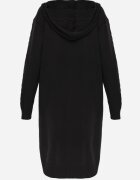 j&x Cardigan lung descheiat cu lână și cu glugă Ciliafa Negru