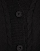 j&x Cardigan lung descheiat cu lână și cu glugă Ciliafa Negru