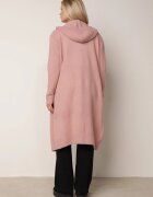 j&x Cardigan lung descheiat cu lână și cu glugă Ciliafa Roz