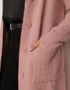 j&x Cardigan lung descheiat cu lână și cu glugă Ciliafa Roz