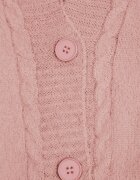j&x Cardigan lung descheiat cu lână și cu glugă Ciliafa Roz