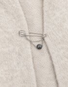 j&x Cardigan lung fără închidere cu lână cu glugă și broșă decorativă Saromia Bej